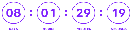 Sleek circle-bordered countdown timer from CountdownBuilder in a modern email template