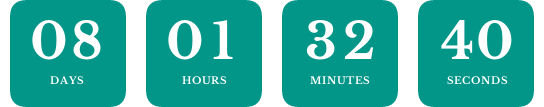 Vibrant rounded rectangle filled countdown timer from CountdownBuilder in a promotional email